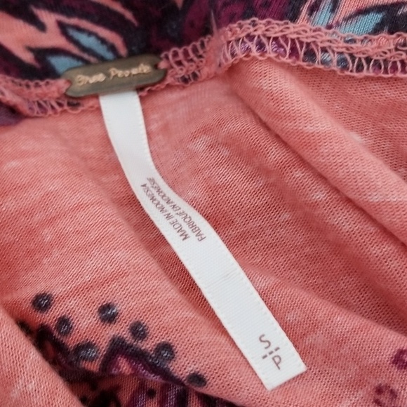 Free People Maui Wowie blouse coral pink floral - Picture 8 of 8